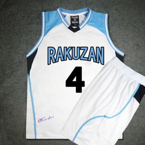 Anime Kuroko no Basket Basuke Rakuzan School Uniform No. 4 Akashi Seijuro Basketball Jersey Sportswear T-shirt Cosplay Costume