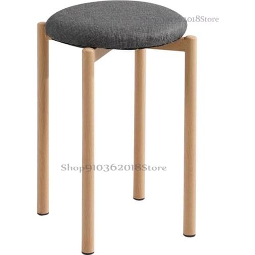Iron Stool Fashion Nordic Creative High Stool Makeup Stool Living Room Home Dining Table Stool Small Stool Restaurant Simple Rou