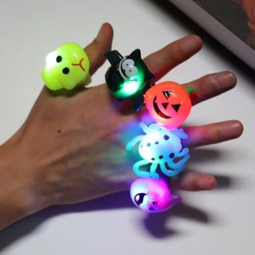 LED Halloween Kids Glowing Ring Ring Lighting Effect Cartoon Vivid Finger Halloween Glowing Ring for Decoration