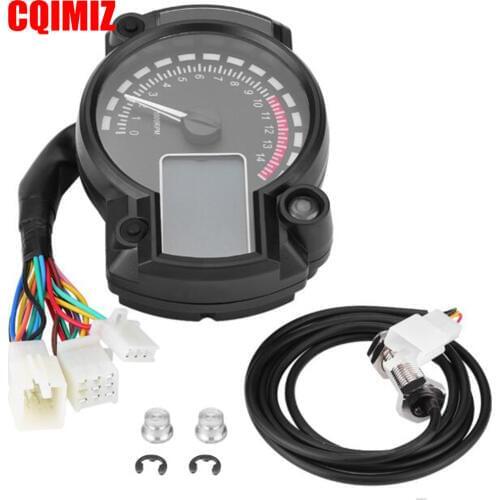 Universal Motorcycle Digital Light LCD Speedometer Odometer W/ Speed Sensor Tachometer Oil Level Meter Modern