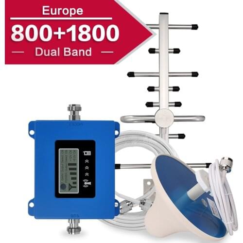 4g Signal Amplifier 4G Antenna Amplifier Mobile Phone Signal Booster Cell Phone Cellular Repeater Network Dual Band LTE 800 1800