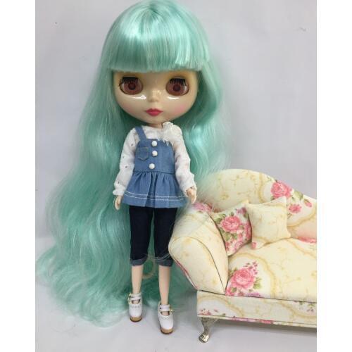 Green hair Nude Blyth Doll Factory doll Suitable For DIY For Girls 20170801 U