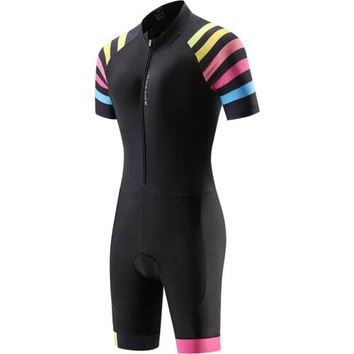 Women Triathlon Suit Short Sleeve Cycling Jersey Set MTB Bike Bicycle Clothing Jumpsuit