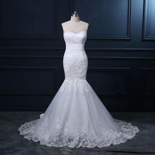 New Mermaid Backless Lace Wedding Dresses Bridal Dress Sweetheart Neck Vestidos de novia Custom