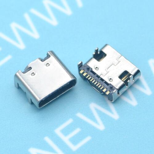 10Pcs/Lot Micro Usb Jack 3.1 Type-C 16Pin Dip4 Female Connector For Mobile Phone Charging Port Charging Socket