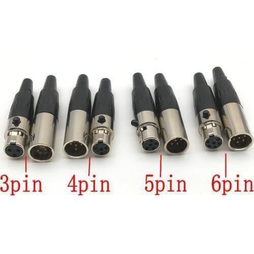 100pcs XLR 3pin 4pin 5pin 6 Pin Male Plug / Female Jack Adapte connector wholesale
