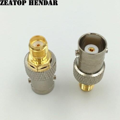 1000Pcs Brass BNC Female Jack to SMA Female Plug RF Straight F/F 50 Ohm Connector for Wire Cable