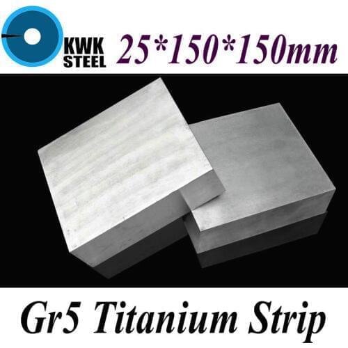 25*150*150mm Titanium Alloy Sheet UNS Gr5 TC4 BT6 TAP6400 Titanium Ti Plate Industry or DIY Material Free Shipping