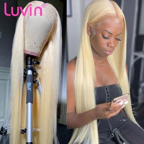 28 30inch 613 Blonde T par lace Wig Human Hair For Women Transparent Blonde Bone Straight Human Hair Wigs Brazilian For Women