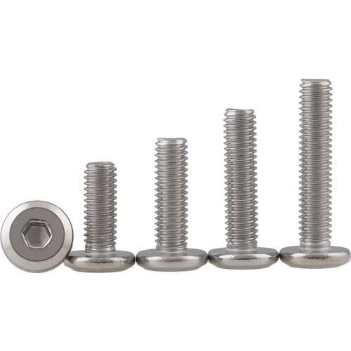 304 Stainless Steel Flat Head Hexagon Socket Bolt M6 M8 Furniture Screw Large Hex Socket Screw Chamfer Bolt 5PCS