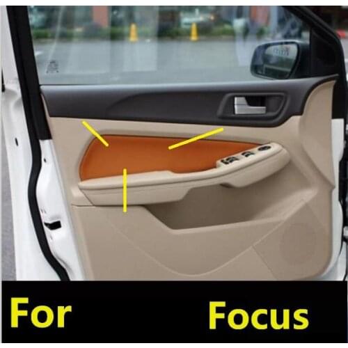4PCS Microfiber Front / Rear Door Panels Leather Protective Cover For Ford Focus car interior accessories with Mount Fittings