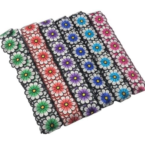 5 Yards 4.8cm Floral Lace Trims Fabric Ribbon Clothing Decorative Embroidered for Garments Headdress Sewing Handmade Supplies