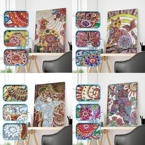 5D DIY Multi-types Special Shaped Diamond Painting Cat Cross Stitch Embroidery Mosaic Kit Rhinestones Wall Art Craft Home Decor