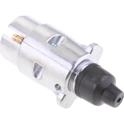 7 Pin EU Plug Socket Connector Adapter Towing Electrics 7 Pin To 7 Pin Aluminum Plug Male To Male For Car Trailer Caravan RV