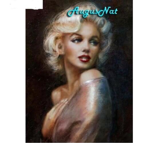 Mary monroe diamond painting full round wall art famous actor star diamond dotz neelework kit diamond cross stitch mosaic craft