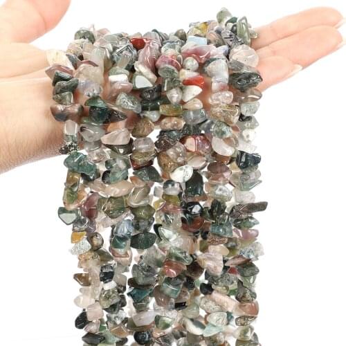 Natural Stone Indian Agate Irregular Shape Freeform Chip Bead Loose Spacer Bead for Jewelry Making Bracelet Necklace DIY 3-5-8mm