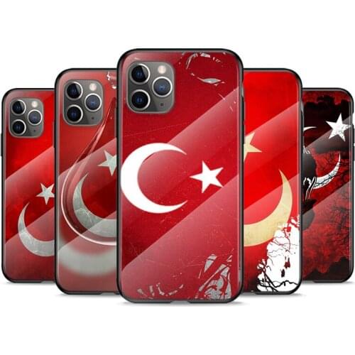 Tempered Glass Cover Turkey Turkish Flag For Apple iPhone 12 11 8 7 6 6S XS XR SE X 2020 Pro Max Mini Plus Phone Case
