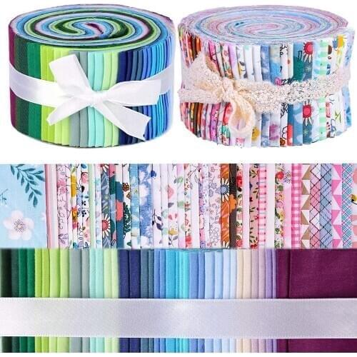 Dailylike 80Pcs Jelly Roll Up Cotton Fabric Quilting Strips, Cotton Craft Fabric Bundle, Patchwork Craft Cotton Quilting Fabric