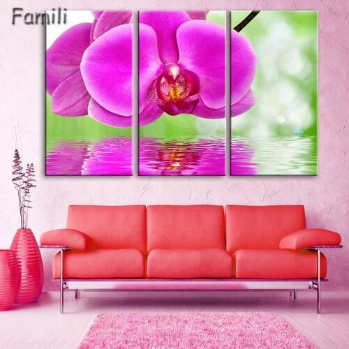 No Frame Orchid Wall Painting Flower Canvas Painting Home Decoration Pictures Wall Pictures For Living Room Modular Pictures