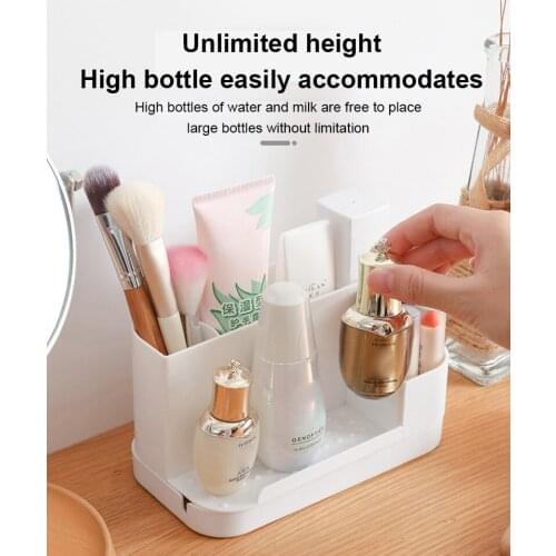 Saving Space Desktop Cosmetic Brush Storage Case Lazy People Turn The Storage Box, Rotate To Clean Up The Make-up Storage Box