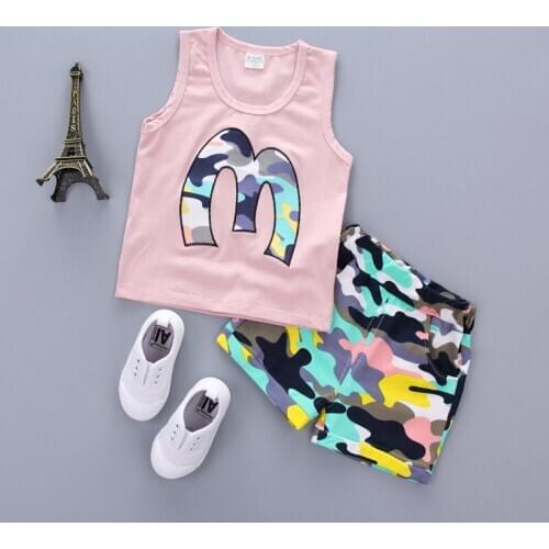 Summer 2009 New Kids Suit 0-4 Year Old BoysSuit Cotton Baby Suit Vest + Shorts