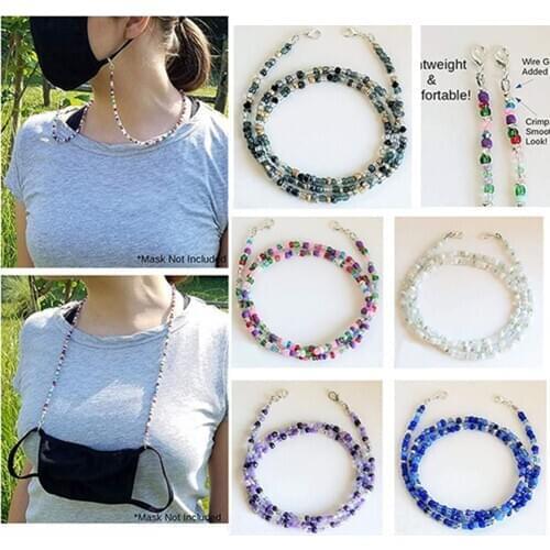Fashion Face Mask Retainer Chain Beads Metal Long Glasses Chains Sunglasses Strap Cord Eyewear Non-slip Lanyard Necklace
