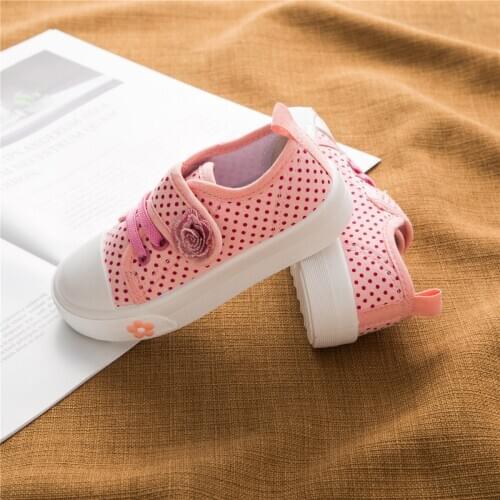 Spring summer autumn girls Cute Sweet Casual shoes kids Canvas shoes Flower decoration Comfortable Ventilation Non-slip Trainers