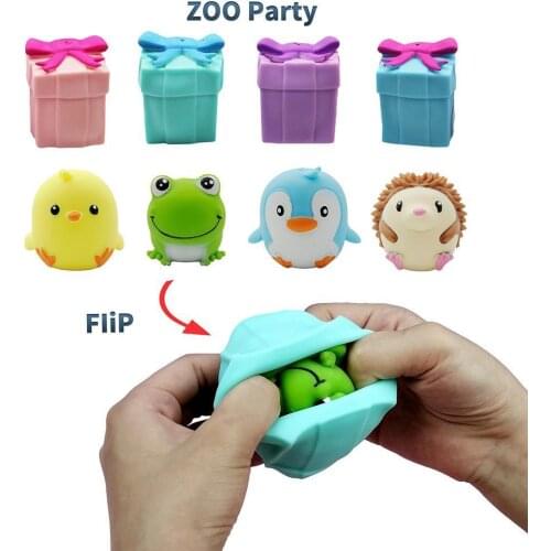 Cute Pet Flip Squeeze Decompression Artifact Relieve Stress Vent Toys Squish Balls Children Holiday Gifts Fidget Toys For Adults