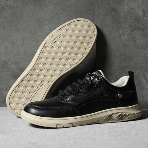 Men Shoes fashion Genuine Leather Loafers Breathable Autumn lace up comfortable Casual Shoes Outdoor Men Sneakers shoes