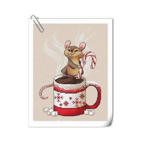 FF MM Counted Cross Stitch Kit Happy Mouse Handmade Needlework For Embroidery 14ct Cross Stitch