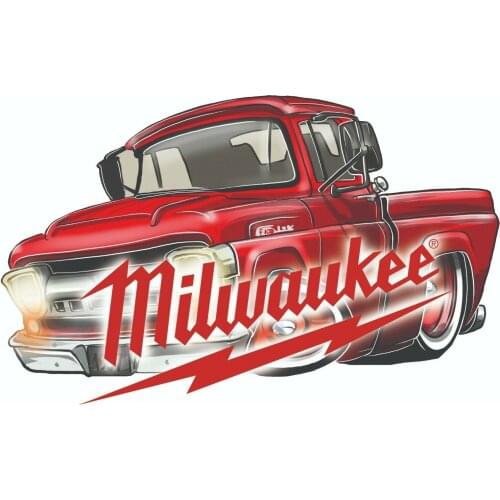 For MILWAUKEE TOOLS STICKER DECAL 57 HOT TRUCK MECHANIC GLOSSY LABEL TOOL BOX USA
