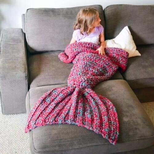 Hi Mermaid Blanket beauty fish Pattern Crochet Mermaid Tail,Knitted Mermaid Tail Blanket great design gift for children and wife