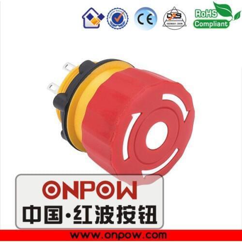 ONPOW 22mm short body emergency stop switch LAS1-A22Y-11TSB(UL, CB EN60947)