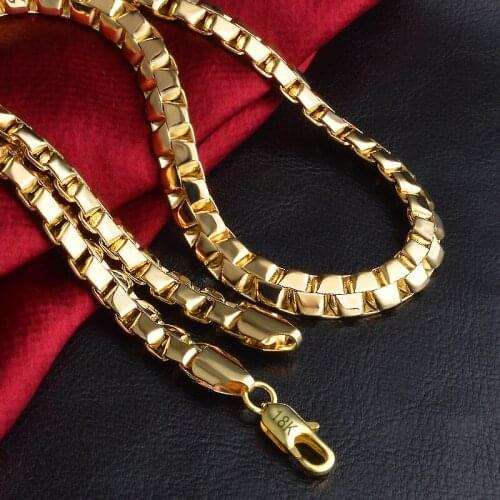 Europe And The United States StampedeYellow Gold Filled Mens Box Earners Necklace