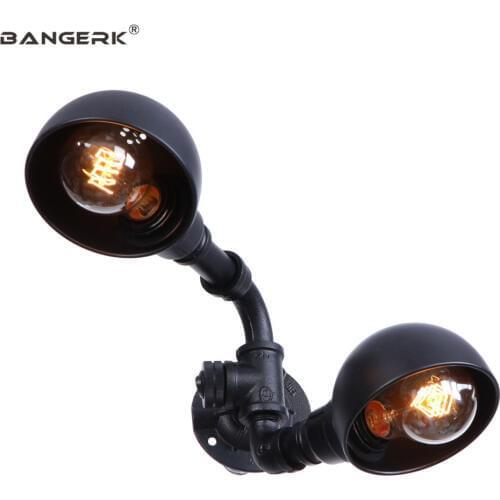 Antique Edison Sconce Wall Lights Iron Industrial Water Pipe LED Wall Light Double Loft Decor Wall Lamp Home Lighting Fixtures