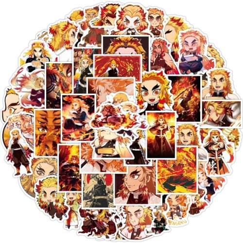 10/30/50pcs Demon Slayer Rengoku Kyoujurou Anime Stickers Decal Toys Laptop Motorcycle Phone Luggage Guitar Car DIY Kids Sticker