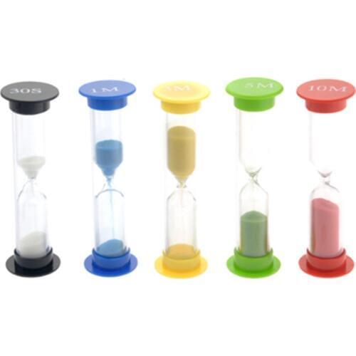 Cooking timer 5pcs 30second/1minute /3minutes /5minutes /10minutes Colorful Hourglass Sandglass Sand Clock Timers (Random Color)