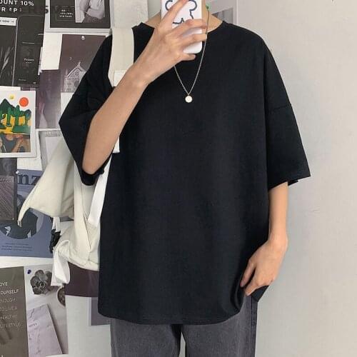 VERSMA Korean Style 100 Cotton Pink T-shirt Men Online Chinese Store Summer BF Oversized Plain White T Shirt Men Women Plus Size