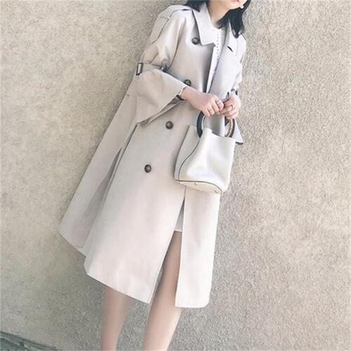 Brand Classic Double Breasted Trench coat Women Flare Sleeve Windbreaker Elegant Slim long Coat Casual spring Autumn Outwear new