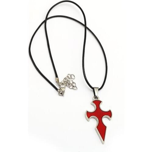 SAO Sword Art Online Necklace Knight of Blood Cross Pendant Metal Rope Chain Choker Necklaces Women Men Charm Gifts Jewelry