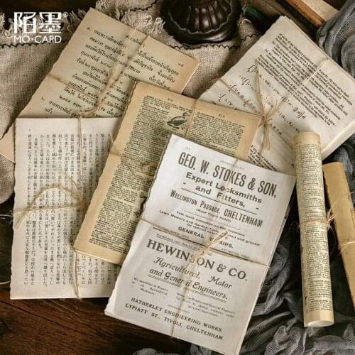 10 Pcs Decorative Diy Craft Background Paper Retro Material Paper Medieval Books Junk Journal Planner Scrapbooking Vintage