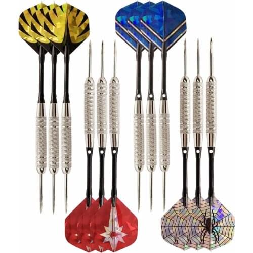 12 Pcs/set Professional Needle Tips Darts Set Flights Wing Needle Barrel Aluminum Metal Shafts Throwing Hard Dart