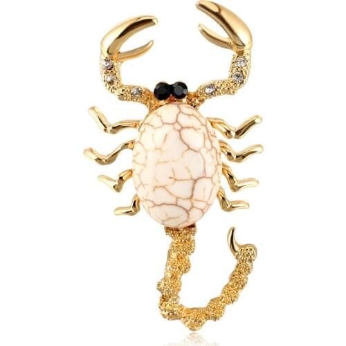2021 Fashion Scorpion Animal Brooch Pins Rhinestone Austrian Crystal Brooches for Women Party Jewelry Gift