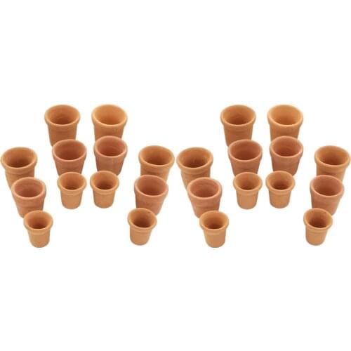 24 Pieces 1/12 Dollhouse Miniatures Flowerpots for Dolls Garden Decoration