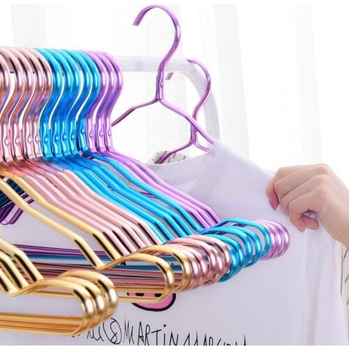5/10/20pcs Kids Clothes Hangers Aluminum Alloy Traceless Non-slip Holder Metal Hanger Children Clothing Organizer Drying Rack