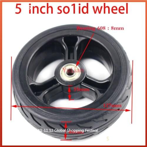5 inch Solid wheels Fast wheel F0,jackhot,Nes carbon fiber scooter solid tire with alloy rim or plastic hub