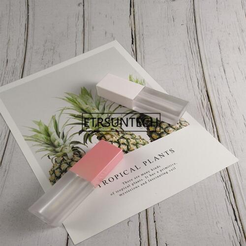 5ml Makeup Liquid Empty Lipstick Lip Gloss Tubes frosted Cosmetic Packaging Container White pink cap F1689