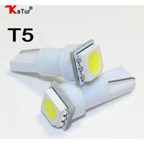 50x T5 Led 5050 1SMD T5 Bulb with Wedge Base For Dashboards(Gauge Bulbs) Led DC 12v White/Green/Blue/Red/Amber Interior Lighting