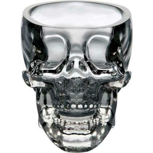 75ml Crystal Skull Head Shot Glass Cup For Whiskey Wine Vodka Transparent Home Bar Halloween Party Gift Cup Man Shot Glass