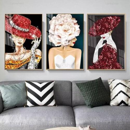 Abstract Women Portrait Wall Art Painting Modern Figure Canvas Poster Nordic Home Decorative Pictures for Living Room Decor